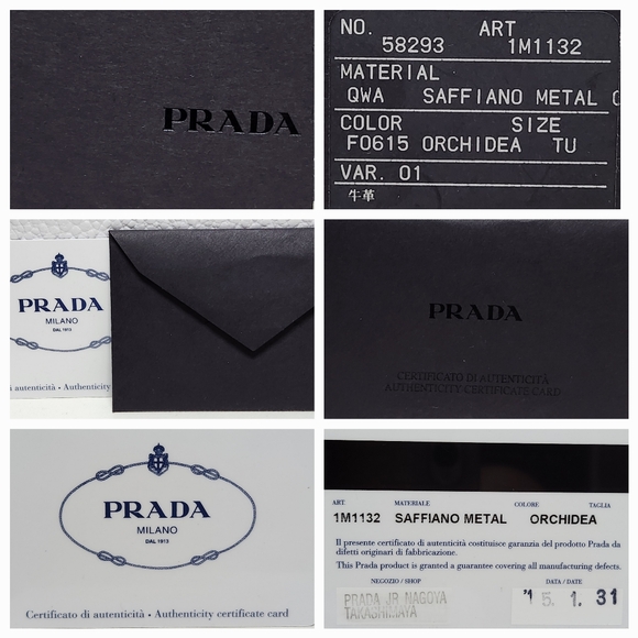 PRADA Orchidea Saffiano Metall Wallet with Detachable ID Holder with Chain & COA - Picture 13 of 16